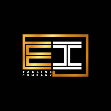 El Logo harfi monogram şekil çizgisi altın vektör şablonu. İş monogram şirketi