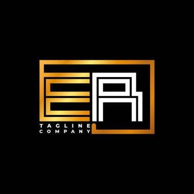 Acil Servis logosu harfleri, altın vektör şablonu. İş monogram şirketi