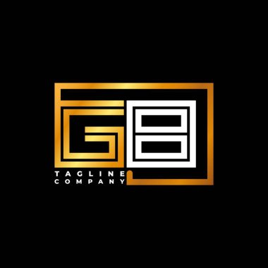 Büyük Logo harfli monogram şekilli altın vektör şablonu. İş monogram şirketi