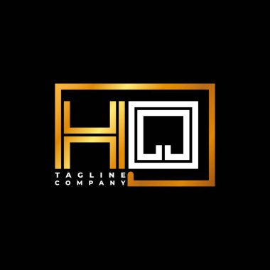 Karargâh Logosu harfleri, altın vektör şablonu. İş monogram şirketi