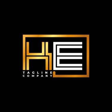 KE logo harfi monogram şekil çizgisi altın vektör şablonu. İş monogram şirketi