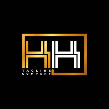 KK Logo harfli monogram şekilli altın vektör şablonu. İş monogram şirketi