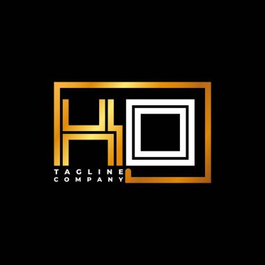 KO Logo harfi monogram şekil çizgisi altın vektör şablonu. İş monogram şirketi