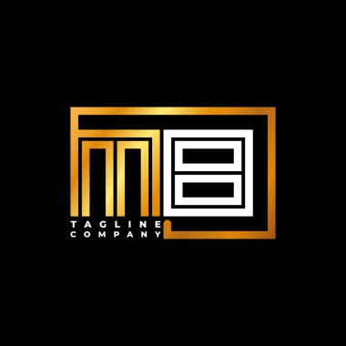 MB Logo harfli monogram şekil çizgisi altın vektör şablonu. İş monogram şirketi