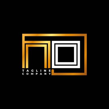 No Logo Harfi Monogram Şekil Çizgisi Altın Vektör Şablonu. İş monogram şirketi