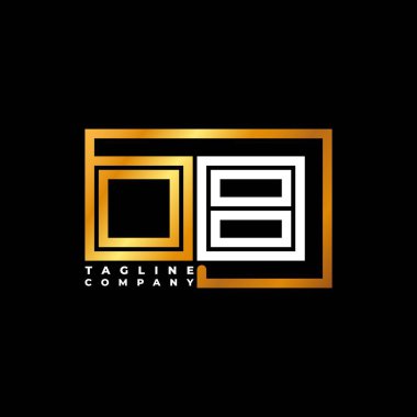 Kadın doğum logosu harfleri, şekil çizgisi, altın vektör şablonu. İş monogram şirketi