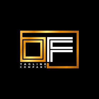 Logo harfli monogram şekil çizgisi altın vektör şablonu. İş monogram şirketi