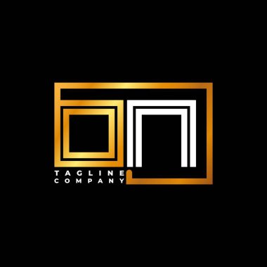 Logo harfli monogram şekilli altın vektör şablonu. İş monogram şirketi