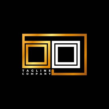 OO harfli monogram şekil çizgisi altın vektör şablonu. İş monogram şirketi