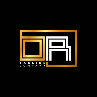 Ya da logo harfli monogram şekilli altın vektör şablonu. İş monogram şirketi