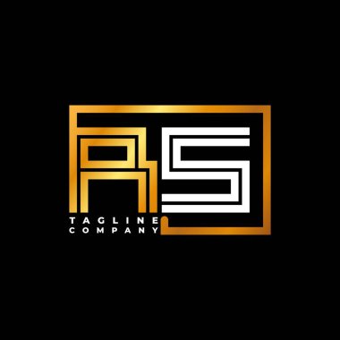 SC Logosu harfli monogram şekil çizgisi altın vektör şablonu. İş monogram şirketi