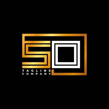 Logo harfli monogram şekilli altın vektör şablonu. İş monogram şirketi