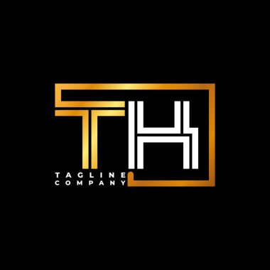 TK Logosu harfli monogram şekilli altın vektör şablonu. İş monogram şirketi