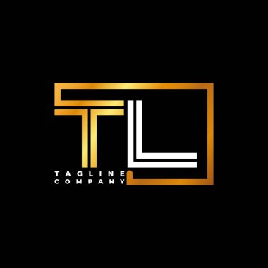 TL Logo harfi monogram şekil çizgisi altın vektör şablonu. İş monogram şirketi
