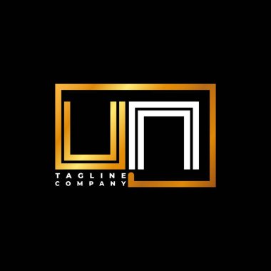 BM Logosu harflerinin baş harfleri, altın vektör şablonu. İş monogram şirketi