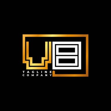 VB Logo harfi monogram şekil çizgisi altın vektör şablonu. İş monogram şirketi