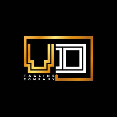 Zührevi hastalık logosu harfleri, şekil çizgisi, altın vektör şablonu. İş monogram şirketi