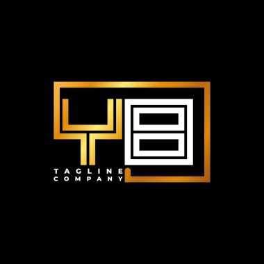 YB Logo letter monogram shape line golden vector template. Business monogram company vector