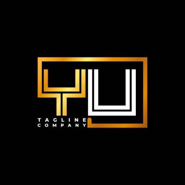 Logo harfleri, şekil çizgisi, altın vektör şablonu. İş monogram şirketi