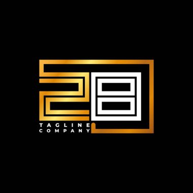 ZB Logo harfli monogram şekil çizgisi altın vektör şablonu. İş monogram şirketi