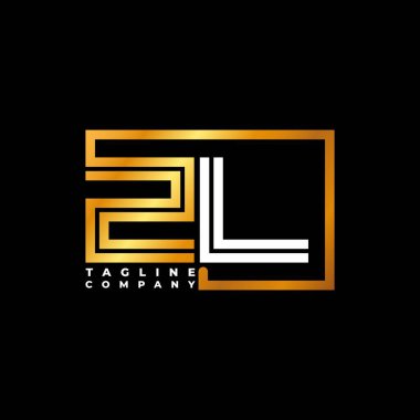 ZL Logo harfli monogram şekil çizgisi altın vektör şablonu. İş monogram şirketi