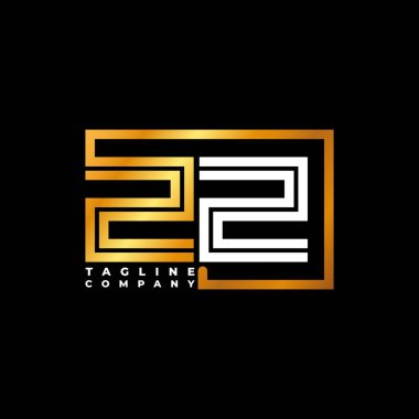 ZZ Logo harfli monogram şekil çizgisi altın vektör şablonu. İş monogram şirketi