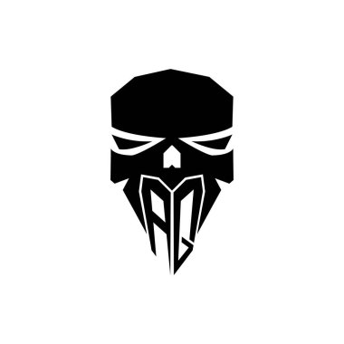 El Kaide ESport oyun logosu. Modern kafa Kafatası şablon vektör logosu