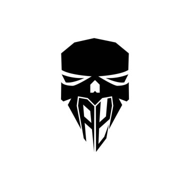 AY İlk ESport oyun logosu. Modern kafa Kafatası şablon vektör logosu