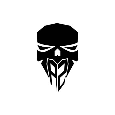 AZ İlk ESport oyun logosu. Modern kafa Kafatası şablon vektör logosu