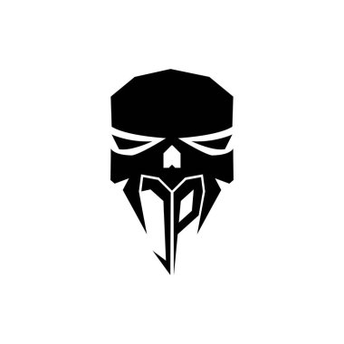 CP İlk ESport oyun logosu. Modern kafa Kafatası şablon vektör logosu