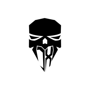 CX Başlangıç ESport oyun logosu. Modern kafa Kafatası şablon vektör logosu