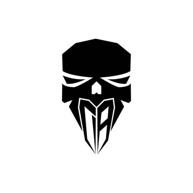 DB ESport Oyun Logosu. Modern kafa Kafatası şablon vektör logosu