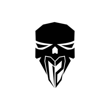 DZ İlk ESport oyun logosu. Modern kafa Kafatası şablon vektör logosu