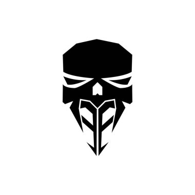 ESport 'un ilk oyun logosu. Modern kafa Kafatası şablon vektör logosu