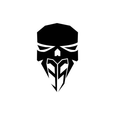 ES Başlangıç ESport oyun logosu. Modern kafa Kafatası şablon vektör logosu