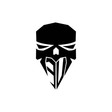 EV İlk ESport oyun logosu. Modern kafa Kafatası şablon vektör logosu