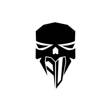 FU ESport 'un ilk oyun logosu. Modern kafa Kafatası şablon vektör logosu