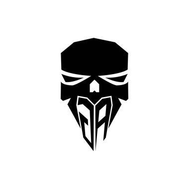 GA İlk ESport oyun logosu. Modern kafa Kafatası şablon vektör logosu