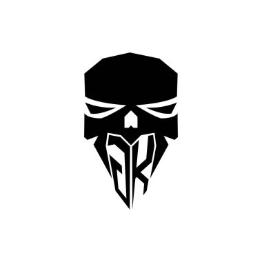 GK İlk ESport oyun logosu. Modern kafa Kafatası şablon vektör logosu