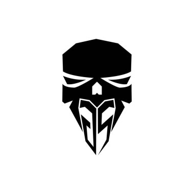 GS İlk ESport oyun logosu. Modern kafa Kafatası şablon vektör logosu