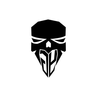 GY İlk ESport oyun logosu. Modern kafa Kafatası şablon vektör logosu