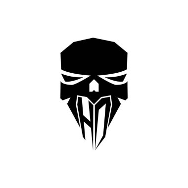 ESport 'un ilk oyun logosu. Modern kafa Kafatası şablon vektör logosu