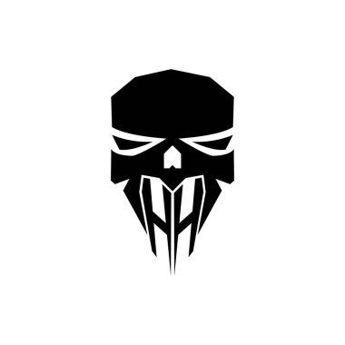 HH İlk ESport oyun logosu. Modern kafa Kafatası şablon vektör logosu