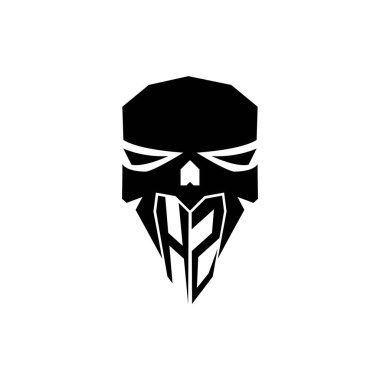 HZ İlk ESport oyun logosu. Modern kafa Kafatası şablon vektör logosu