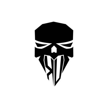 KU İlk ESport oyun logosu. Modern kafa Kafatası şablon vektör logosu