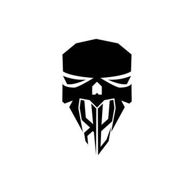 KY İlk ESport oyun logosu. Modern kafa Kafatası şablon vektör logosu