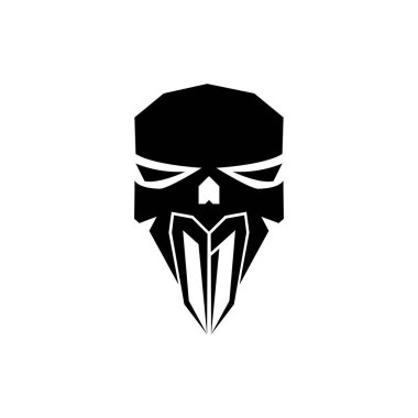 Aşırı doz ESport oyun logosu. Modern kafa Kafatası şablon vektör logosu