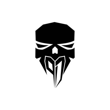 PD ESport 'un ilk oyun logosu. Modern kafa Kafatası şablon vektör logosu