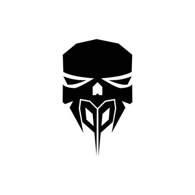 PP İlk ESport oyun logosu. Modern kafa Kafatası şablon vektör logosu