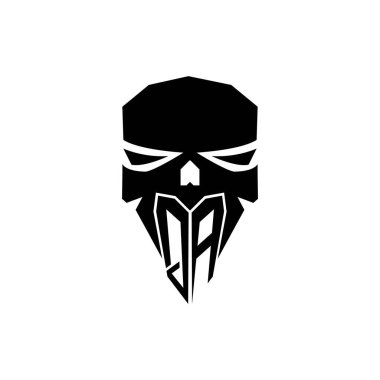 ESport 'un ilk oyun logosu. Modern kafa Kafatası şablon vektör logosu